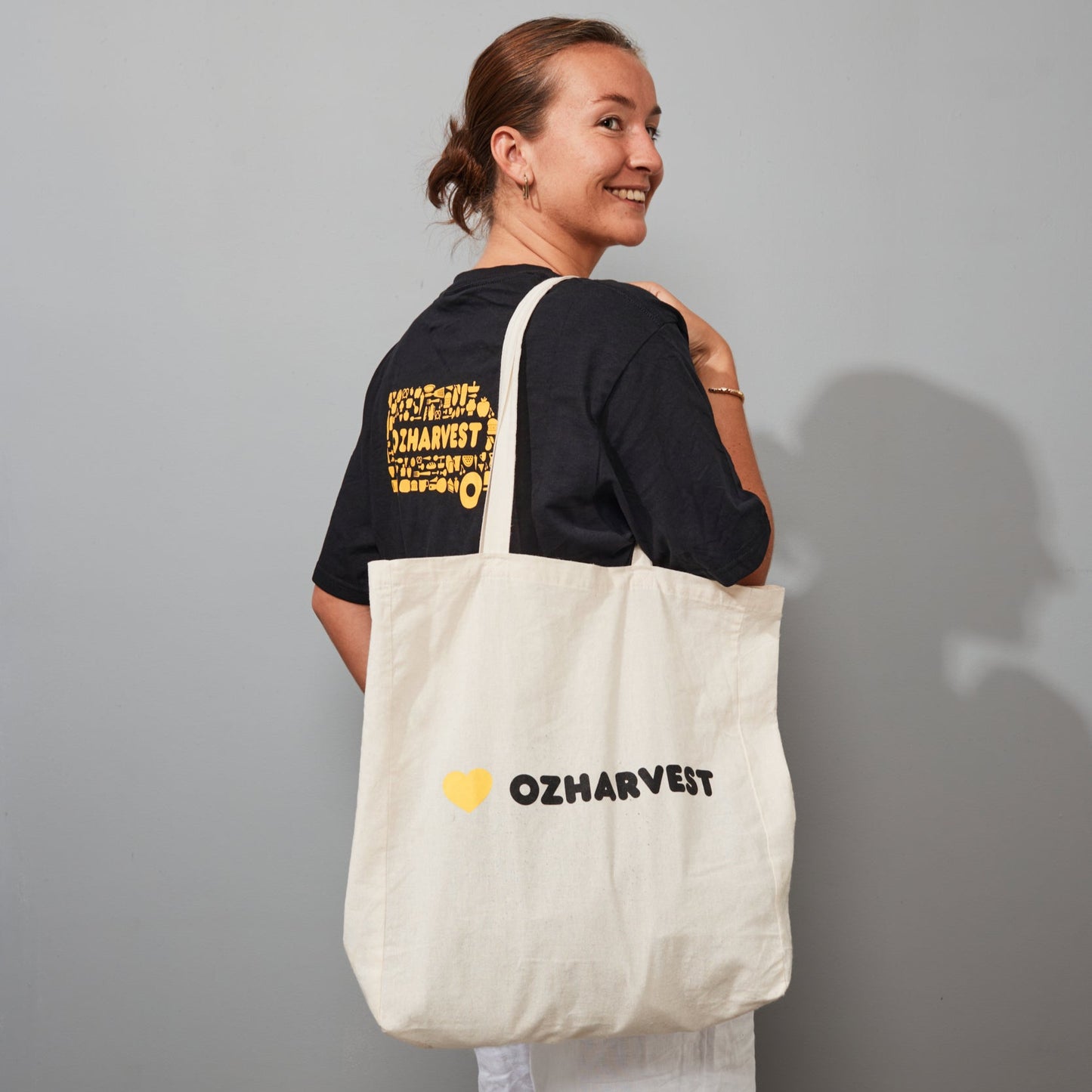 OzHarvest Heart Calico Tote Bag