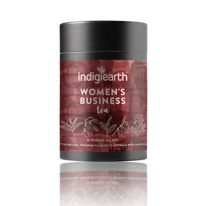 Indigiearth Women's Business tea packaging on a white background