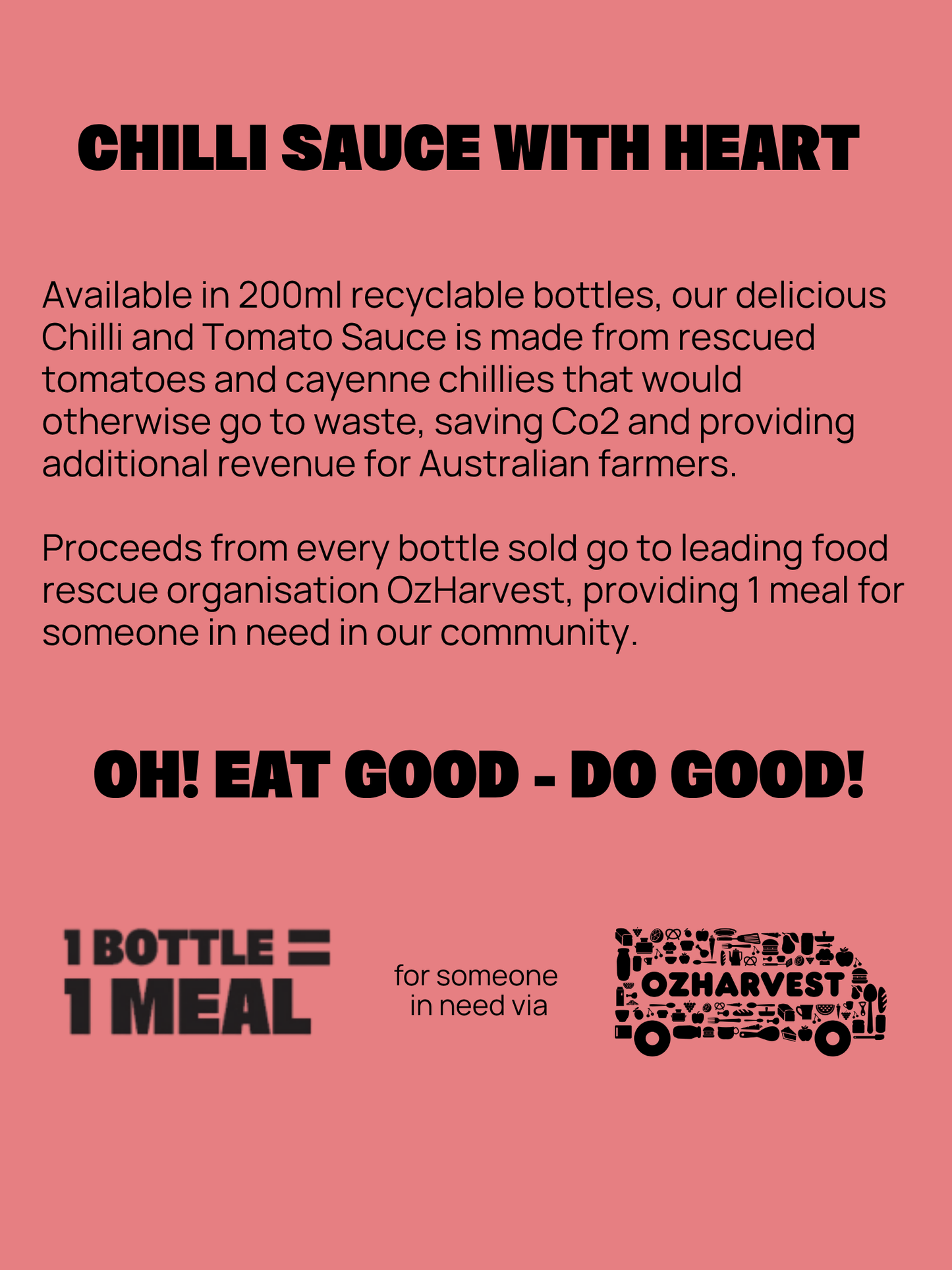 Oh! for OzHarvest Chilli Sauce